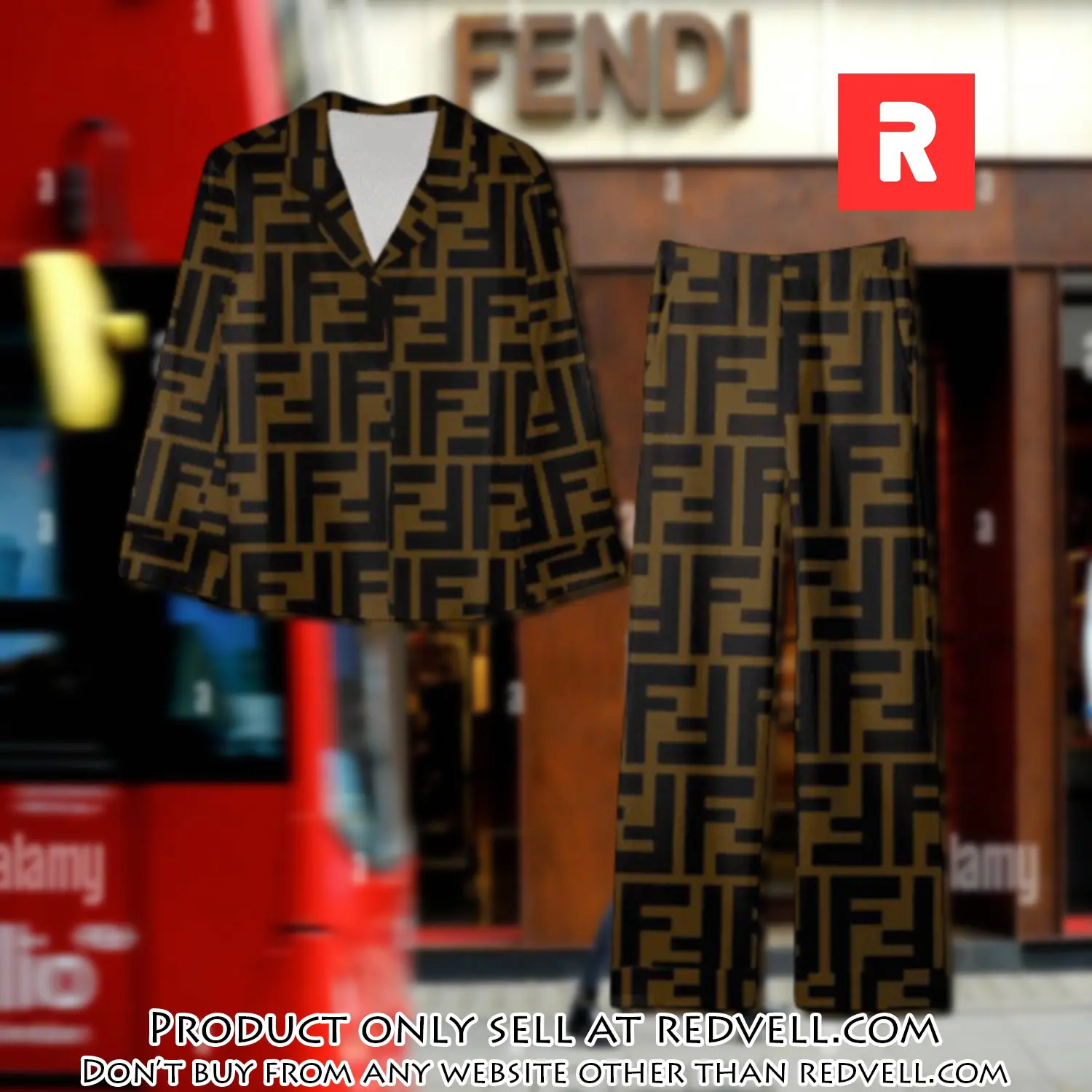 Trending luxury fendi satin pajama set pjs1051 rv5549790